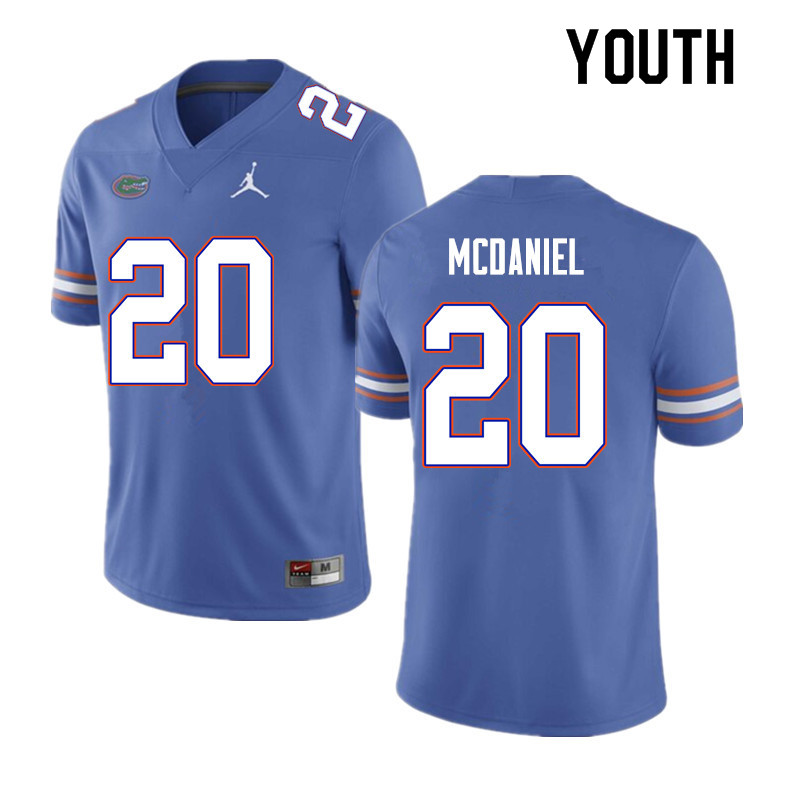 Youth #20 Mordecai McDaniel Florida Gators College Football Jerseys Sale-Blue - Click Image to Close